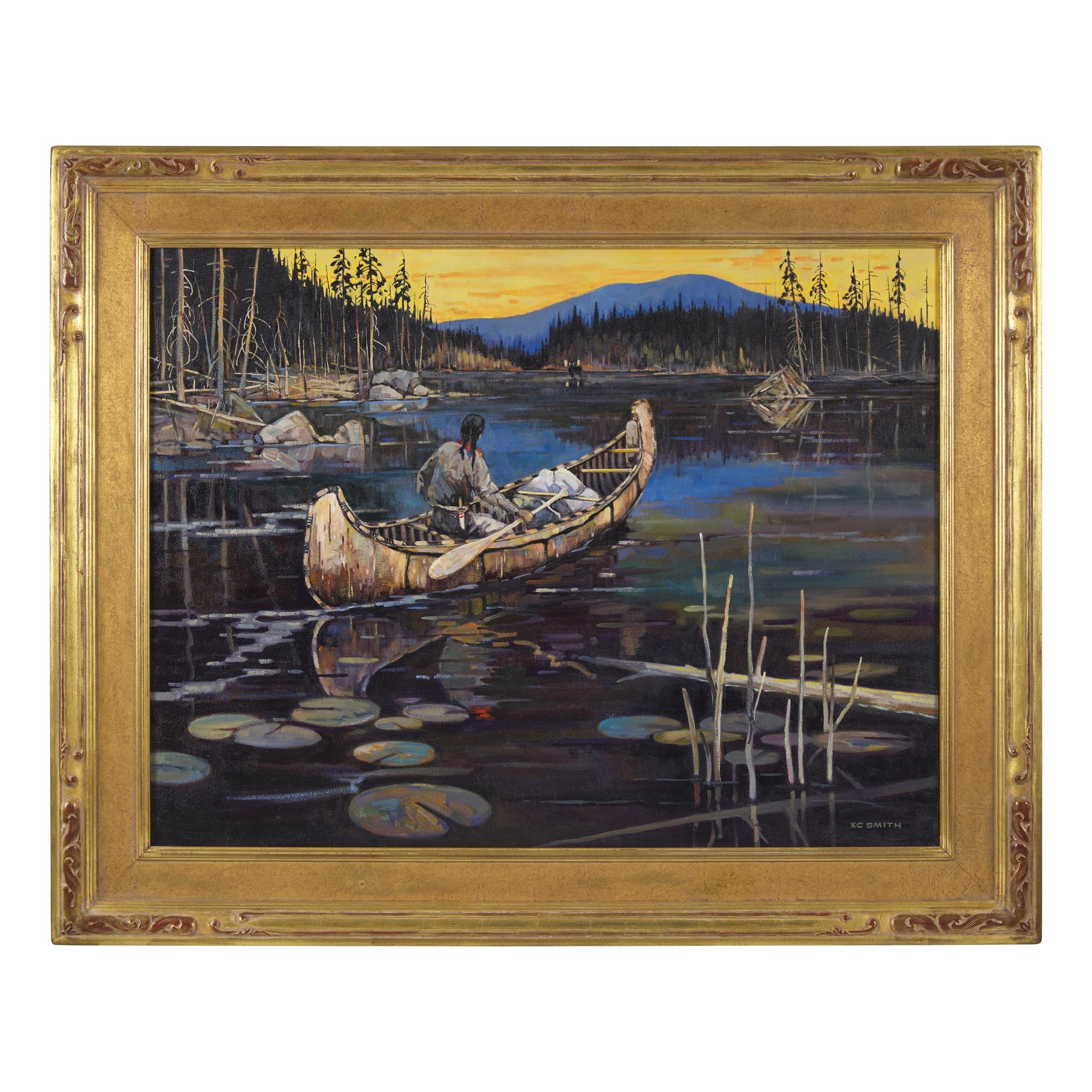 Keith C. Smith (Canadian, 1924-2000) — Indian in Canoe
