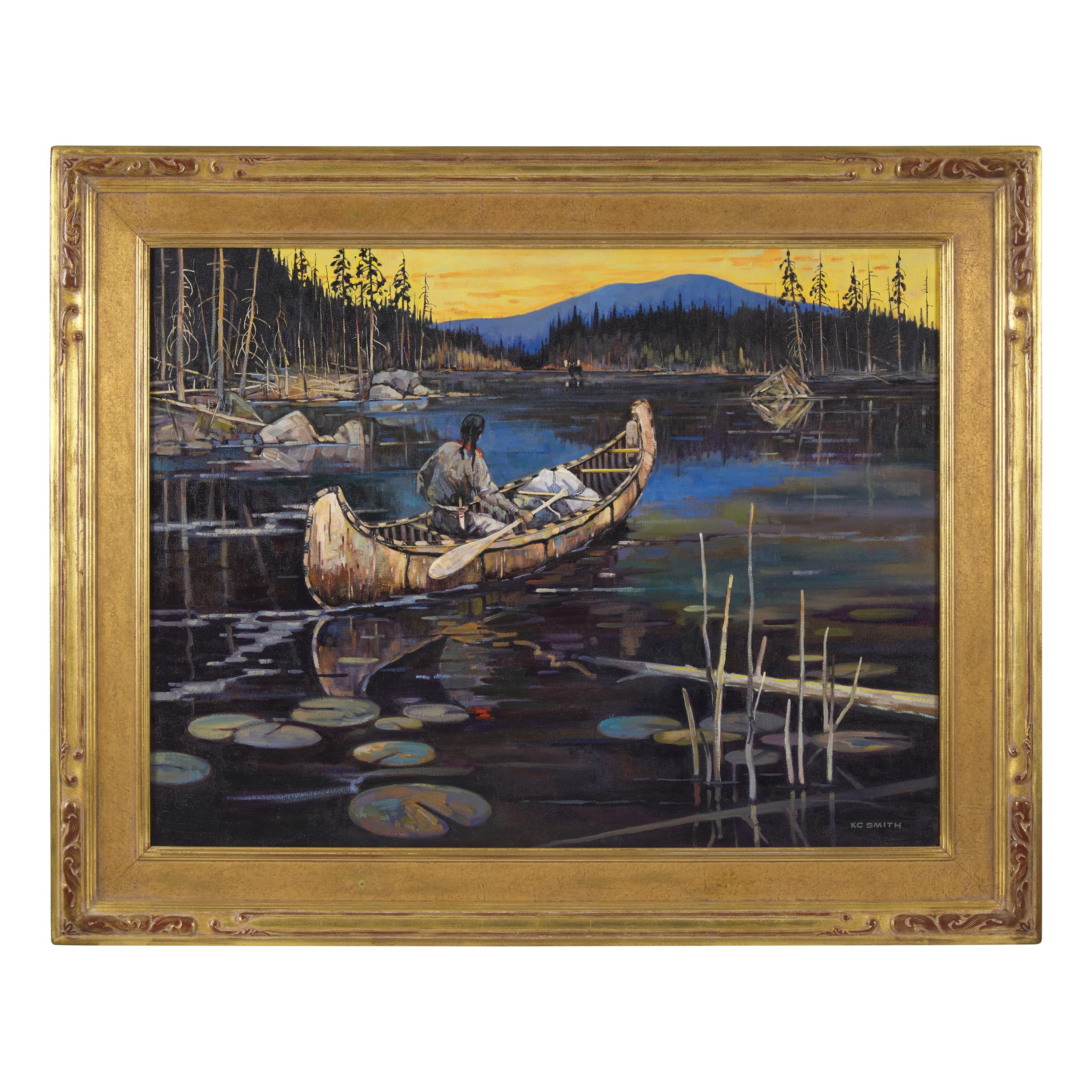 Keith C. Smith (Canadian, 1924-2000) — Indian in Canoe