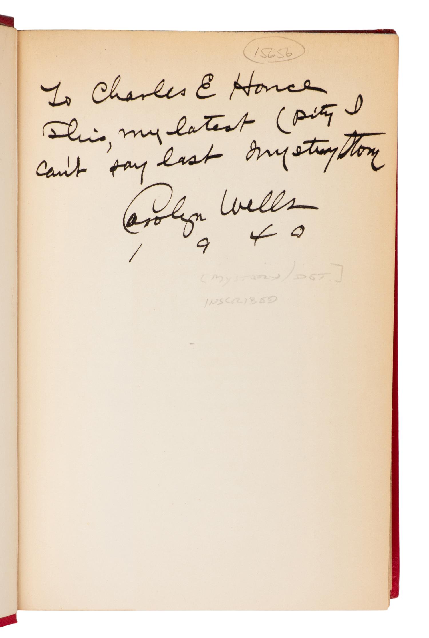 WELLS, Carolyn (1862-1942). A group of 15 FIRST EDITIONS, comprising: