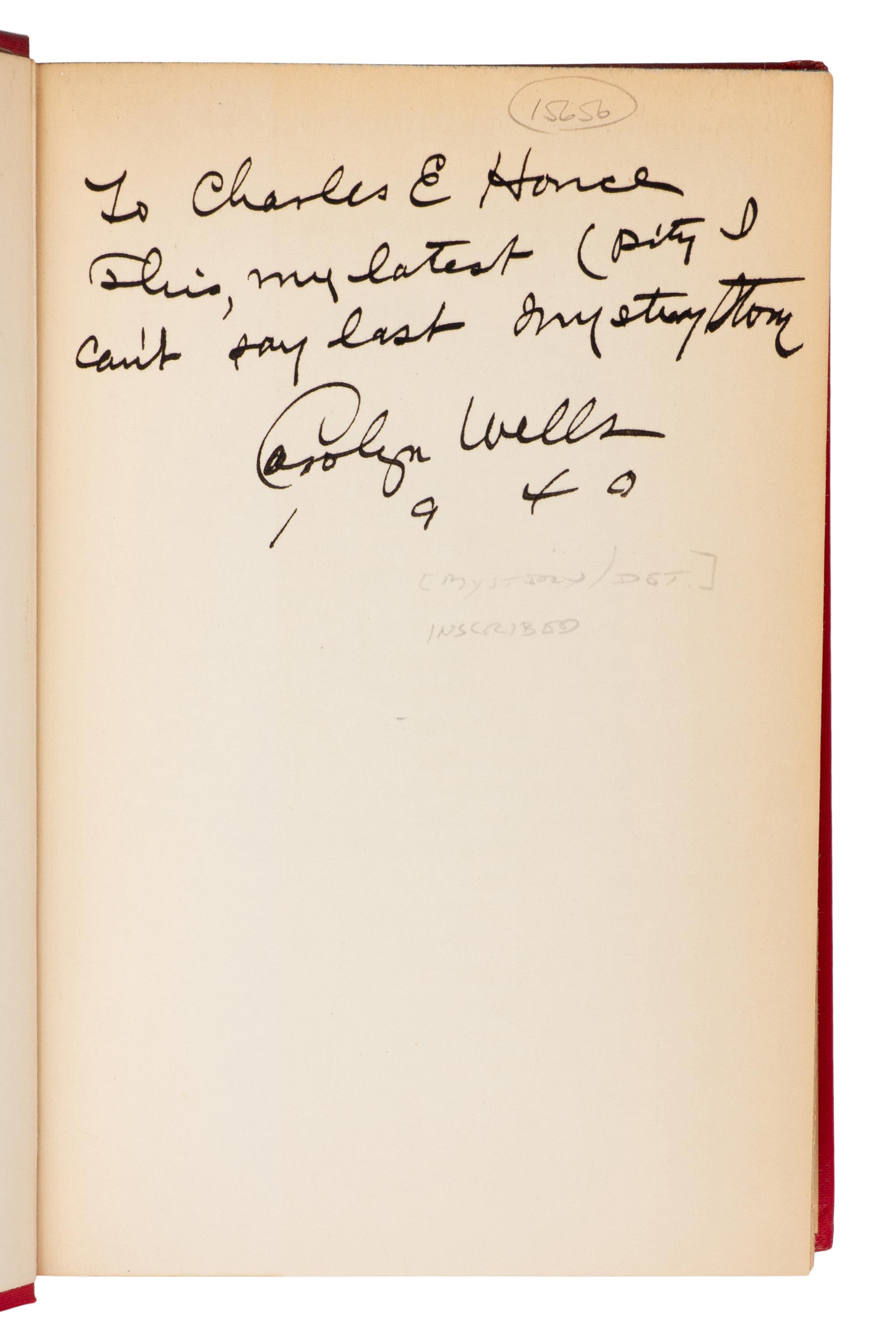 WELLS, Carolyn (1862-1942). A group of 15 FIRST EDITIONS, comprising:
