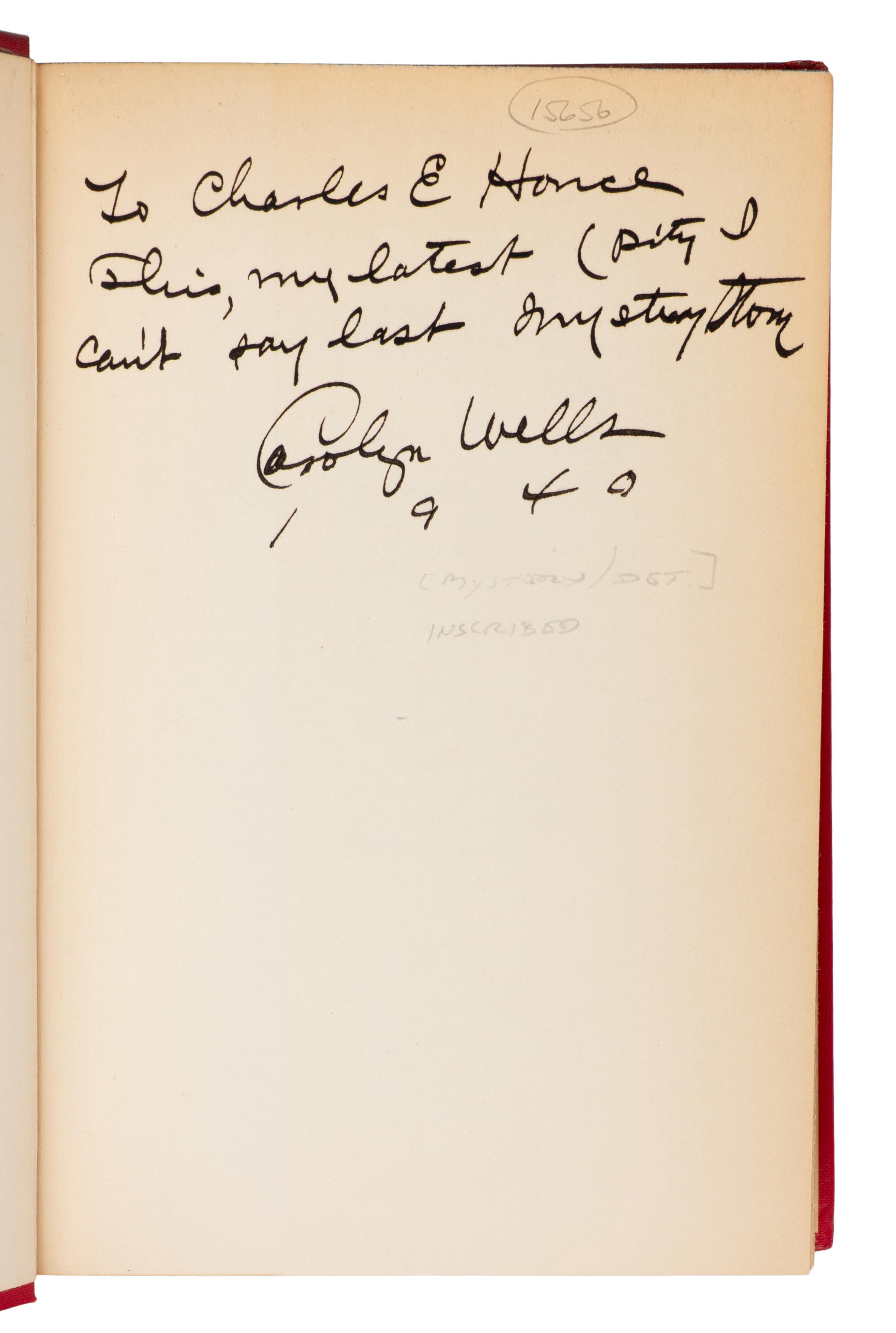 WELLS, Carolyn (1862-1942). A group of 15 FIRST EDITIONS, comprising: