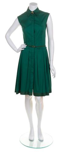 An Oscar de la Renta Green Sleeveless Dress, Size: 8.
