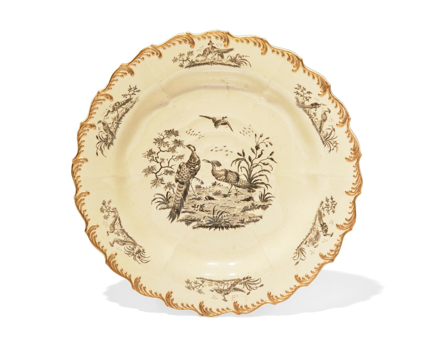 A Wedgwood Queensware 'Chelsea Bird' Plate