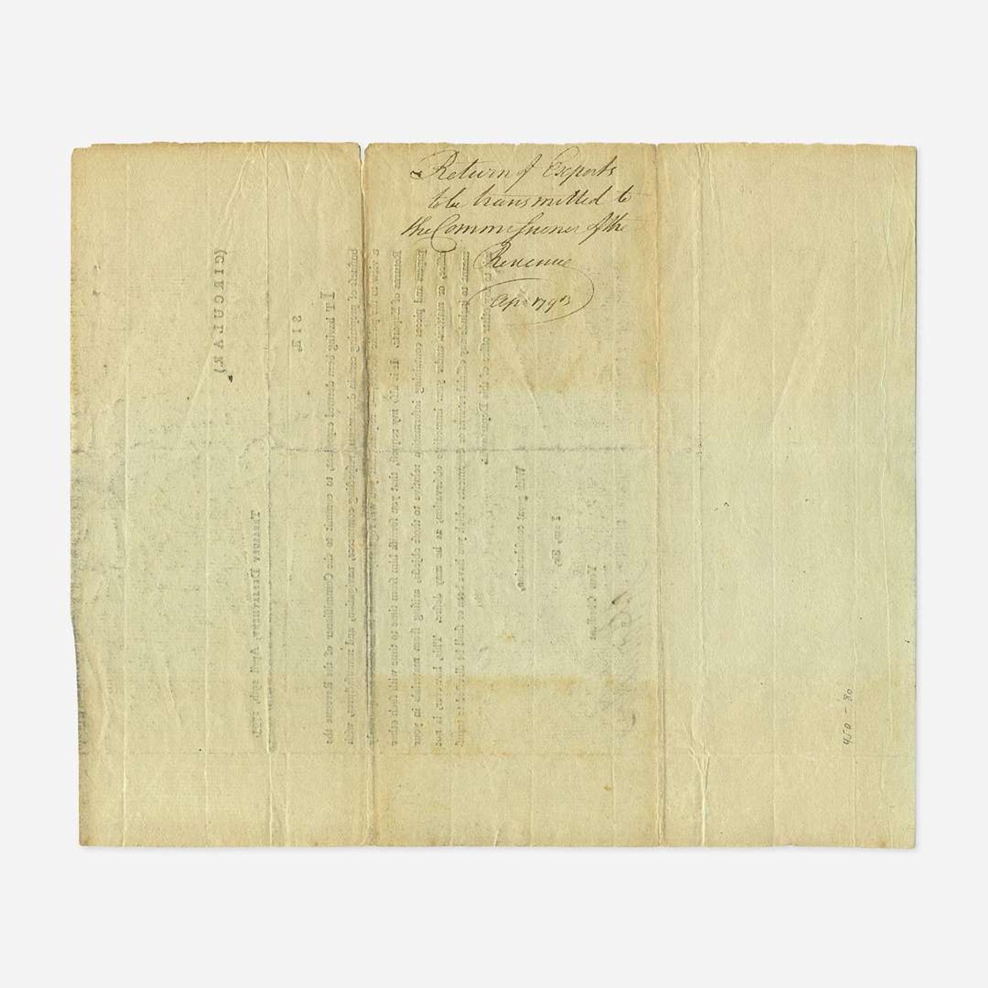 [Hamilton, Alexander] [Treasury Department] Printed Treasury Department Circular, signed