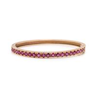 YELLOW GOLD AND SYNTHETIC RUBY BANGLE BRACELET