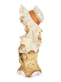 A Royal Dux Porcelain Bust of Woman in Lace Bonnet — Early 20th Century