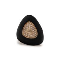 ROBERTO COIN, EBONY WOOD AND DIAMOND 'CAPRI PLUS' RING