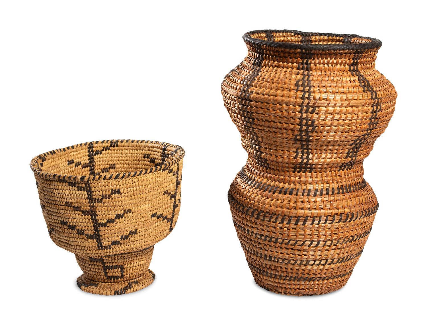 Maricopa Gap-Stitched and Tohono O'odham Chalice Baskets