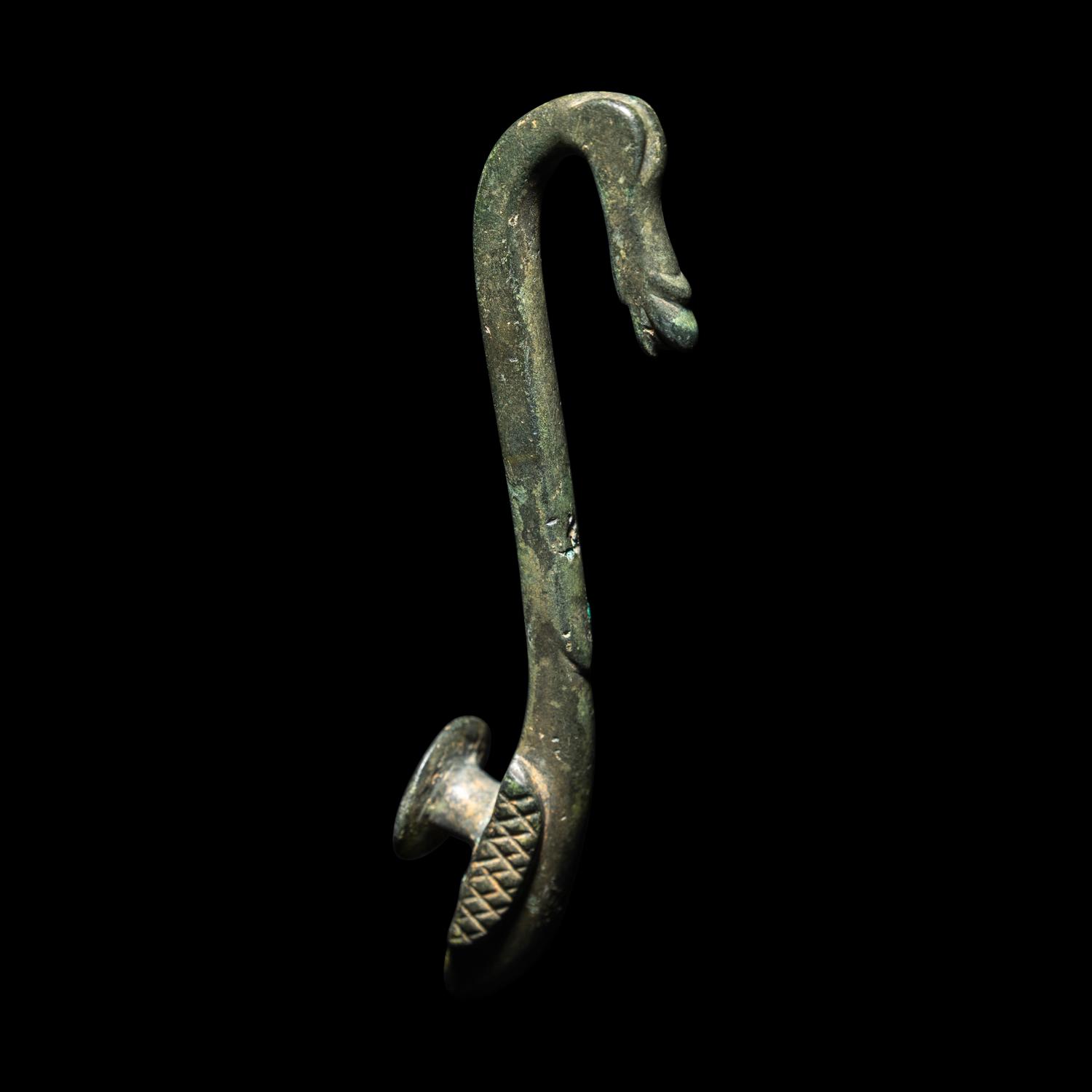 Three Chinese Metal Belt Hooks, Warring States-Han Dynasty 戰國-漢 青銅帶鉤三件