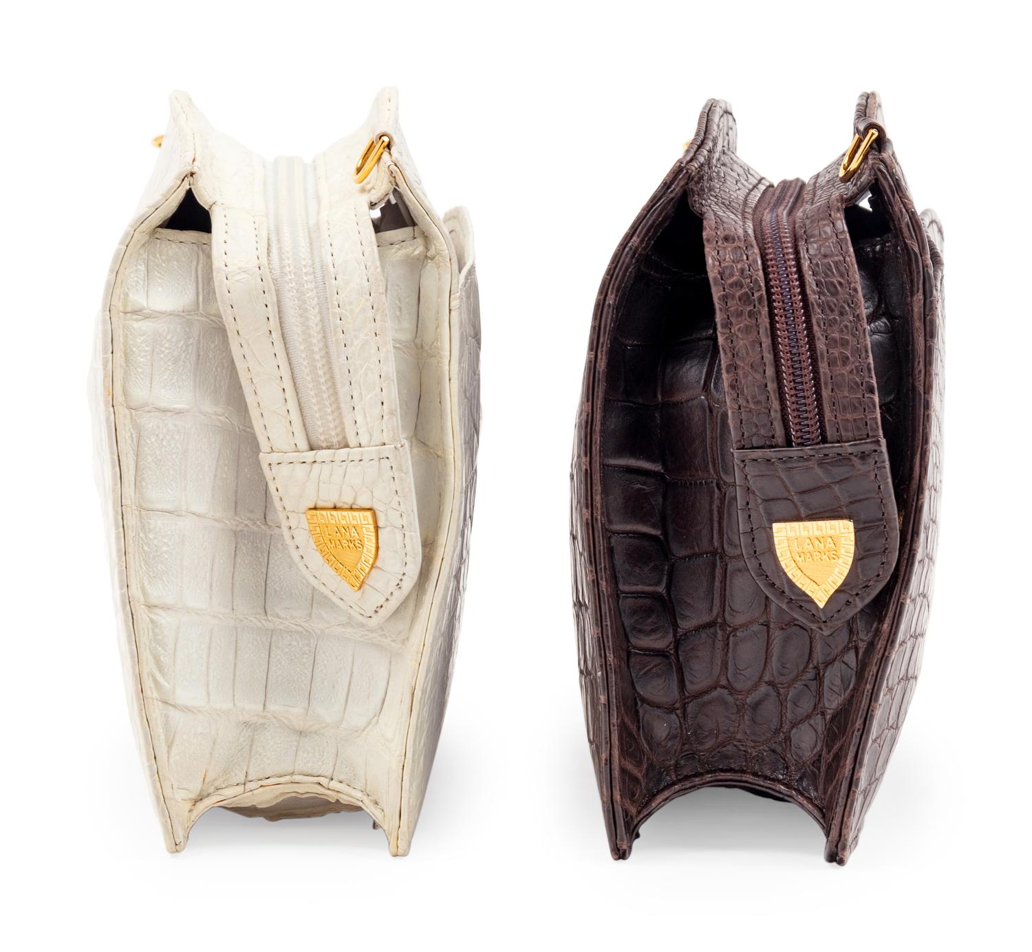 Two Lana Marks Exotic Skin Crossbody Bags: One Alligator and One Crocodile