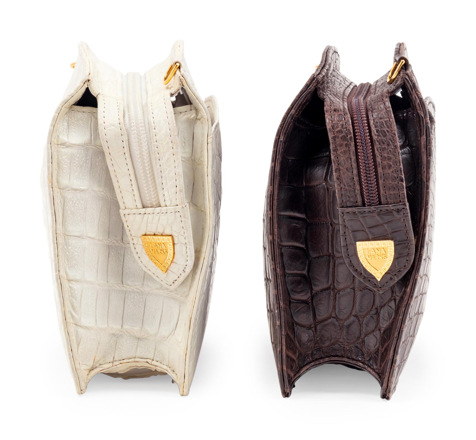 Two Lana Marks Exotic Skin Crossbody Bags: One Alligator and One Crocodile