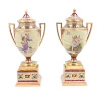 A Pair of Royal Vienna Porcelain Urns