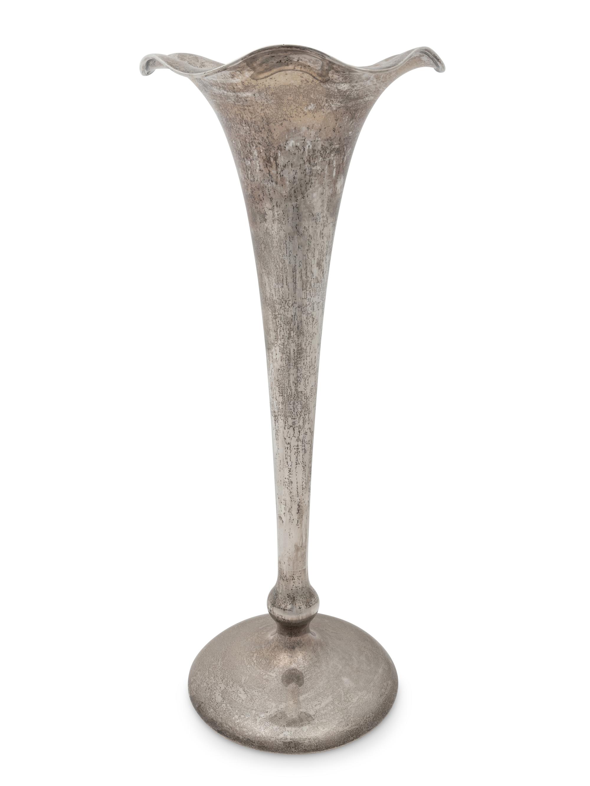 A Shreve & Co. Silver Trumpet Vase