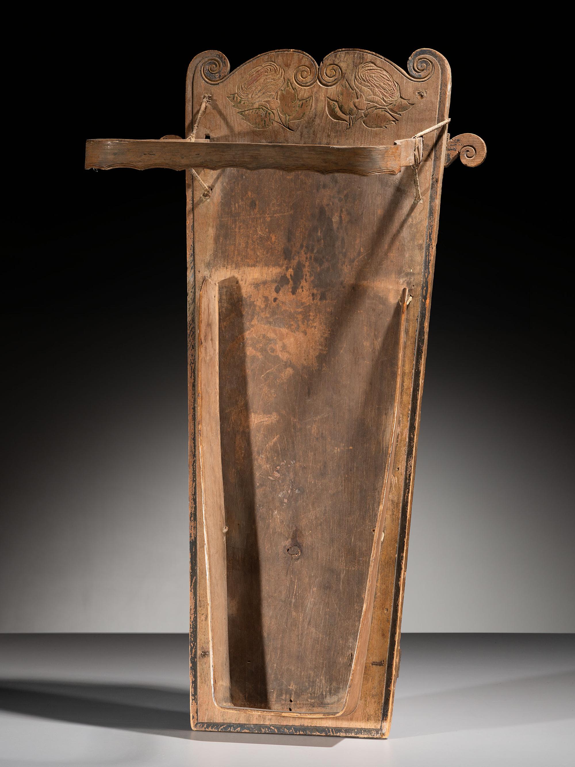 Mohawk Carved and Painted Cradleboard