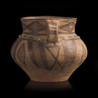 A Chinese Neolithic Painted Pottery Jar, Majiayao Culture, Machang Type — 馬家窯文化（馬廠類型）彩陶雙耳罐