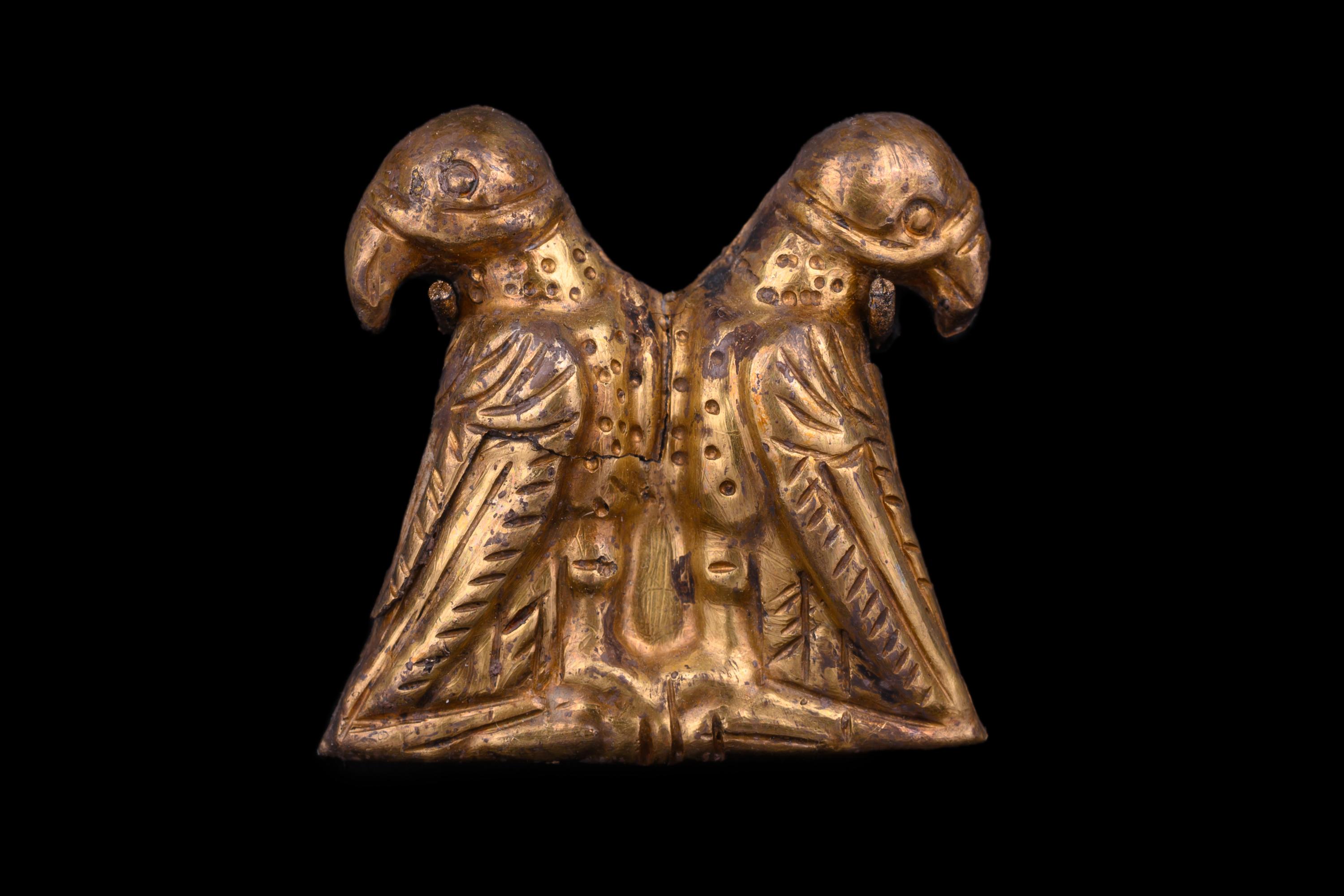 Four Thracian Gilt-Silver Double Eagle Plaques