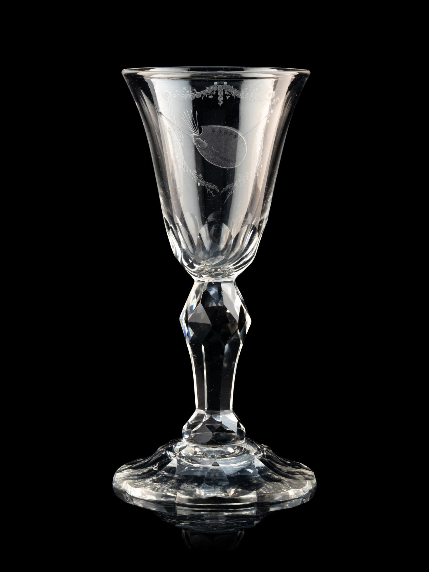 A Jacob Sang-Attributed Dutch Engraved Wine Glass
