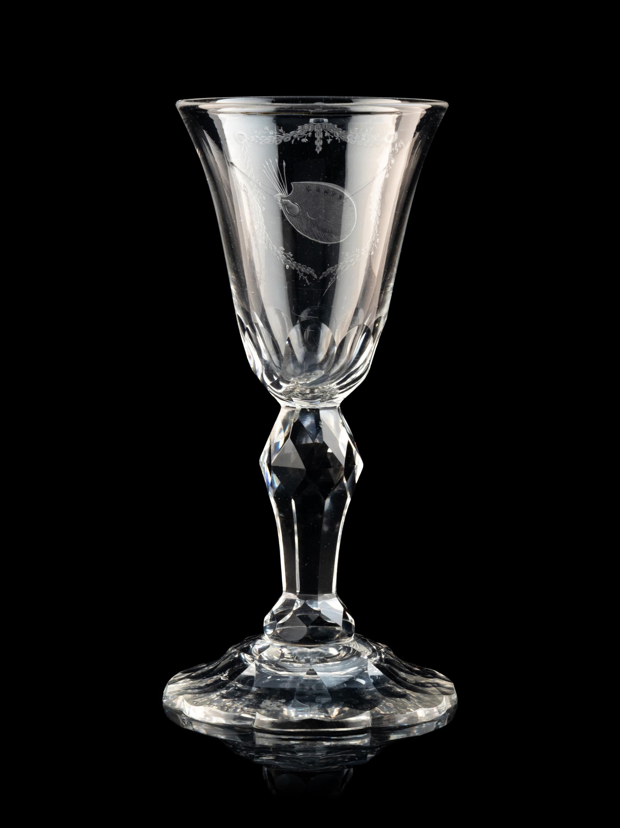 A Jacob Sang-Attributed Dutch Engraved Wine Glass