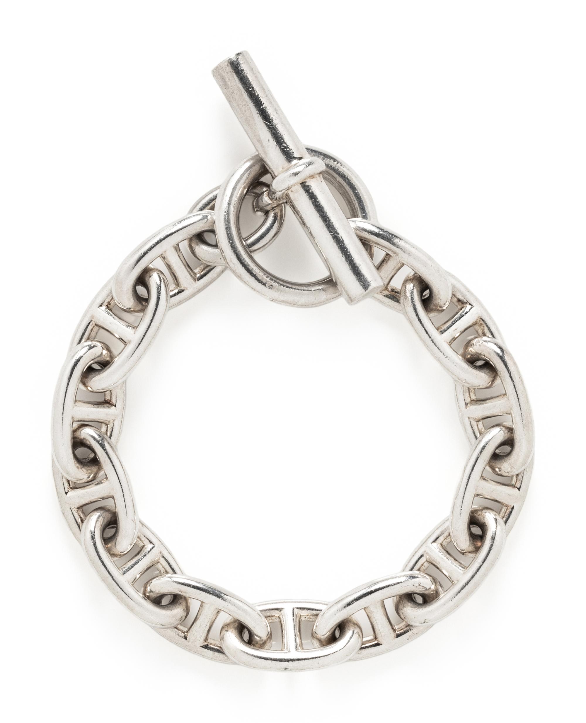 HERMÈS, SILVER 'CHAINE D'ANCRE' BRACELET