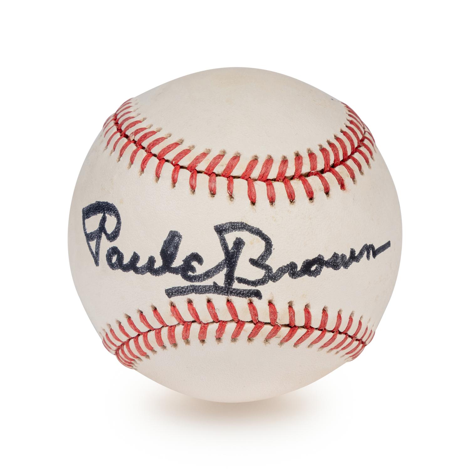 An Uncommon Paul Brown Single Signed Autograph Baseball (Beckett Authentication Services Certified),