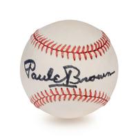 An Uncommon Paul Brown Single Signed Autograph Baseball (Beckett Authentication Services Certified),
