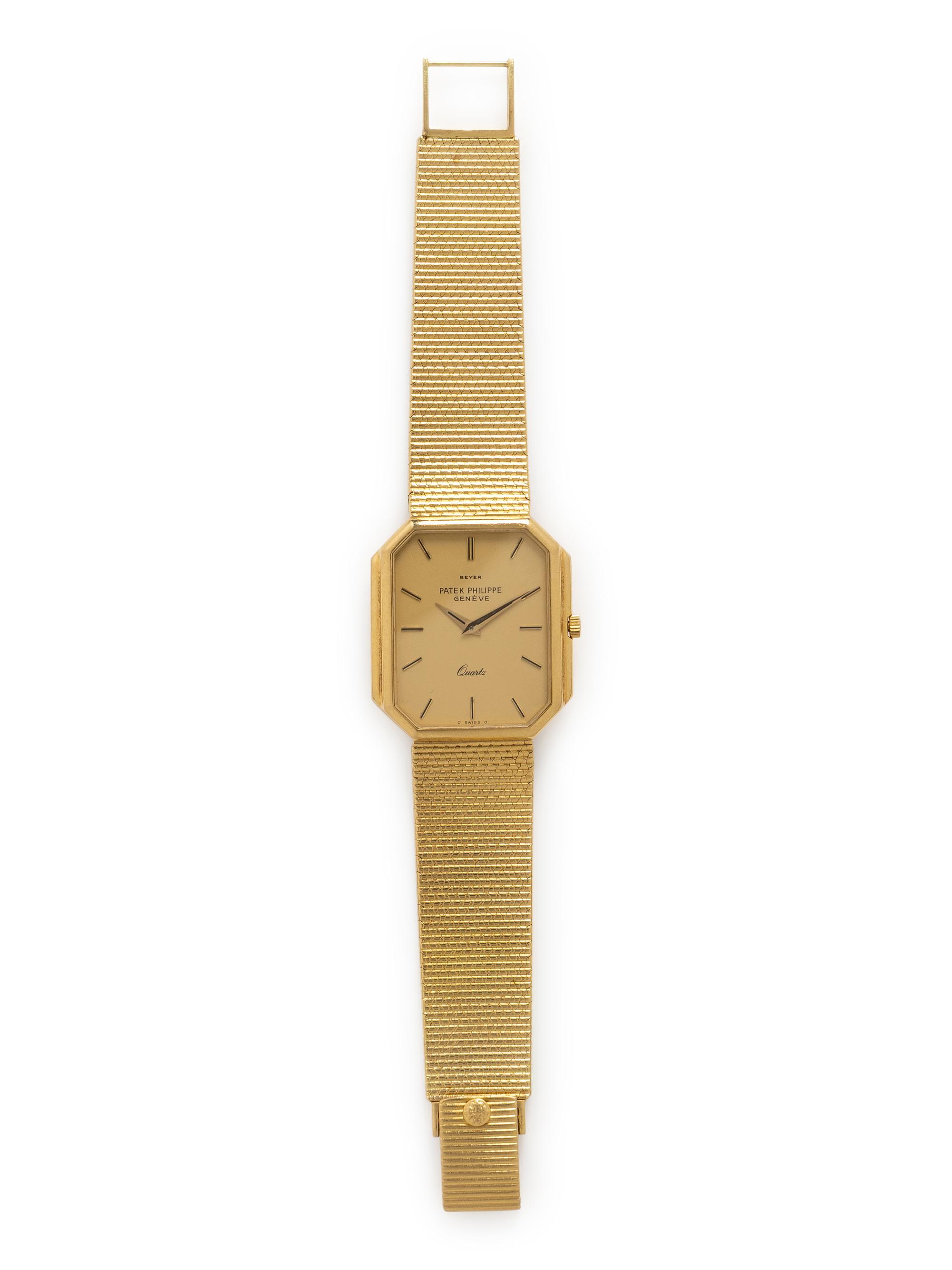 PATEK PHILIPPE, RETAILED BY AND SIGNED 'BEYER', REF. 3853 18K YELLOW GOLD WATCH