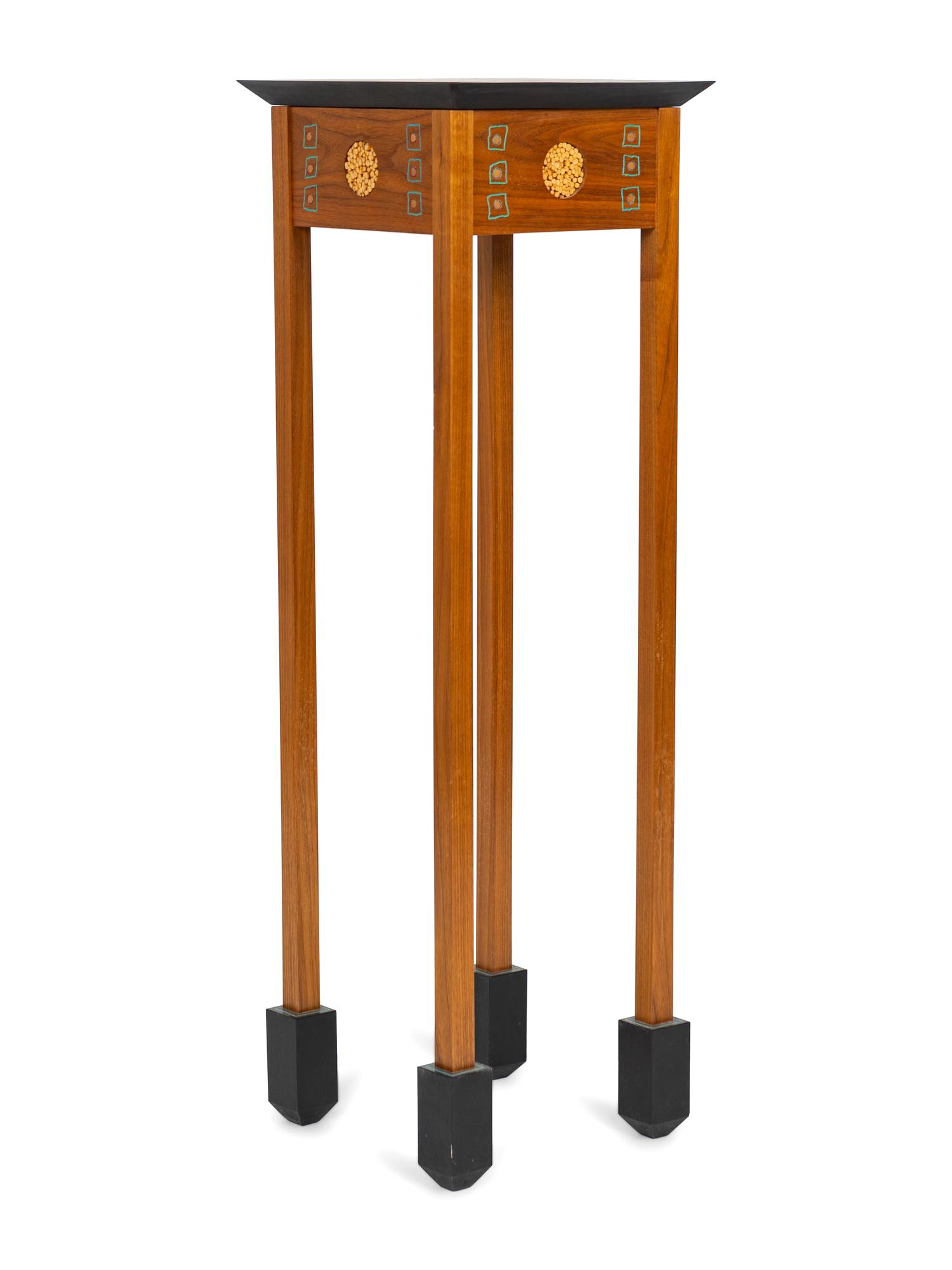 A Studio Craft Wood Telephone Table by Andy Buck (American, 20th Century)