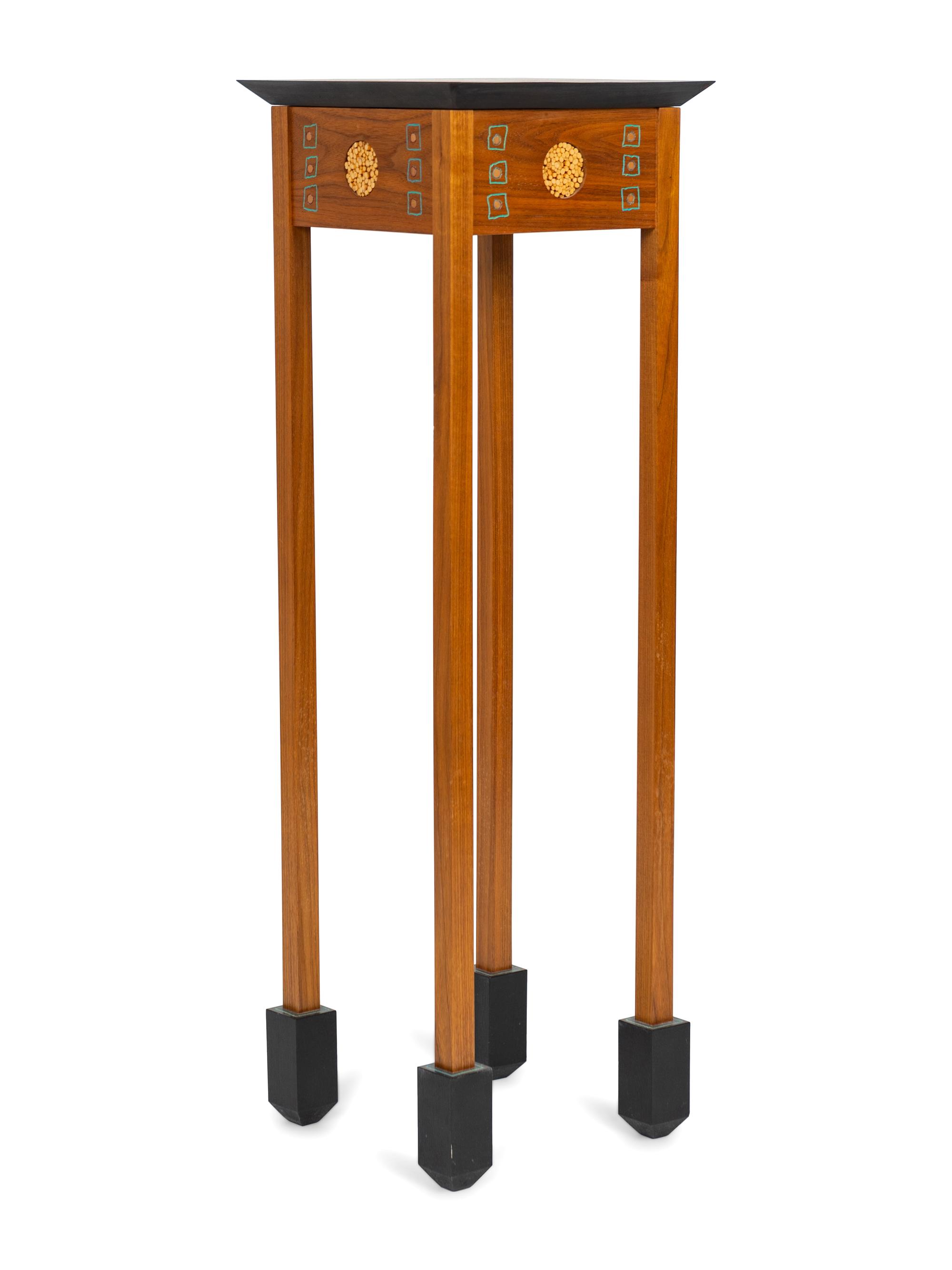 A Studio Craft Wood Telephone Table by Andy Buck (American, 20th Century)