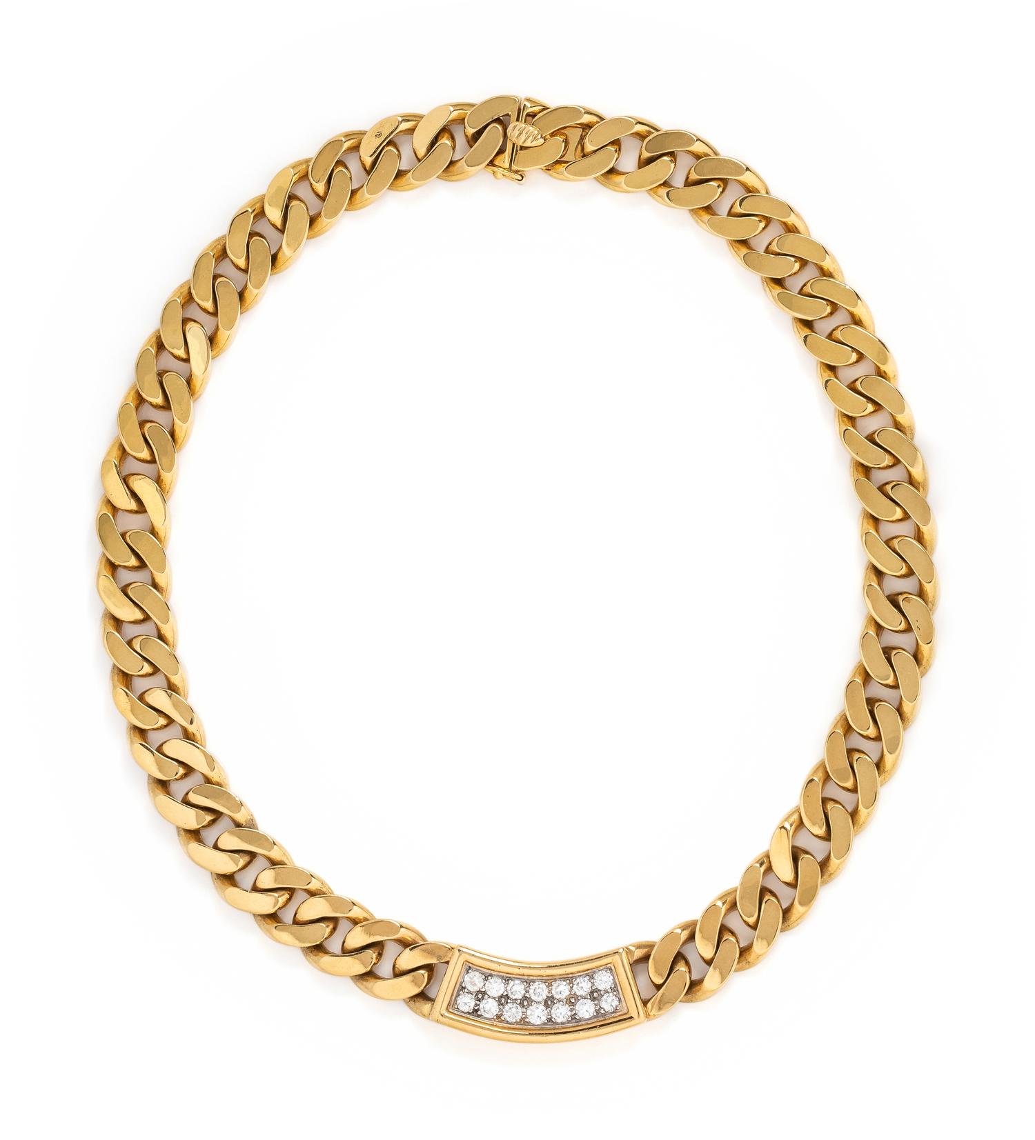 YELLOW GOLD AND DIAMOND NECKLACE