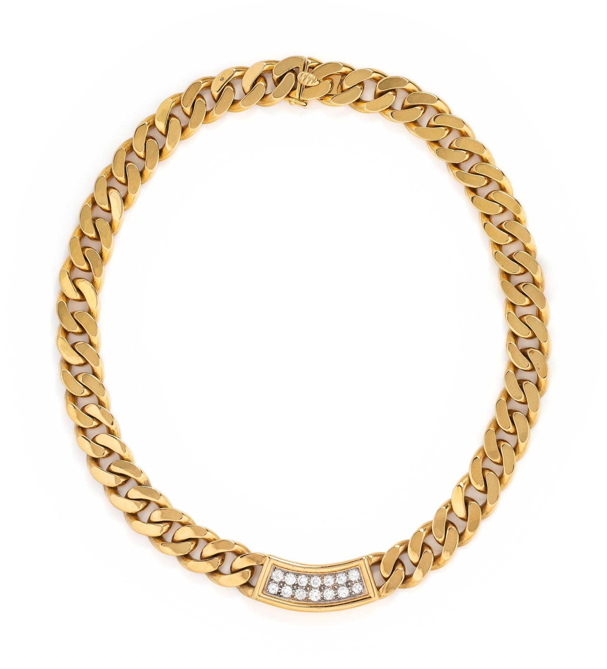 YELLOW GOLD AND DIAMOND NECKLACE
