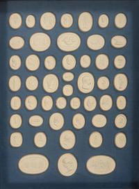 Seven Framed Groups of Grand Tour Plaster Intaglios