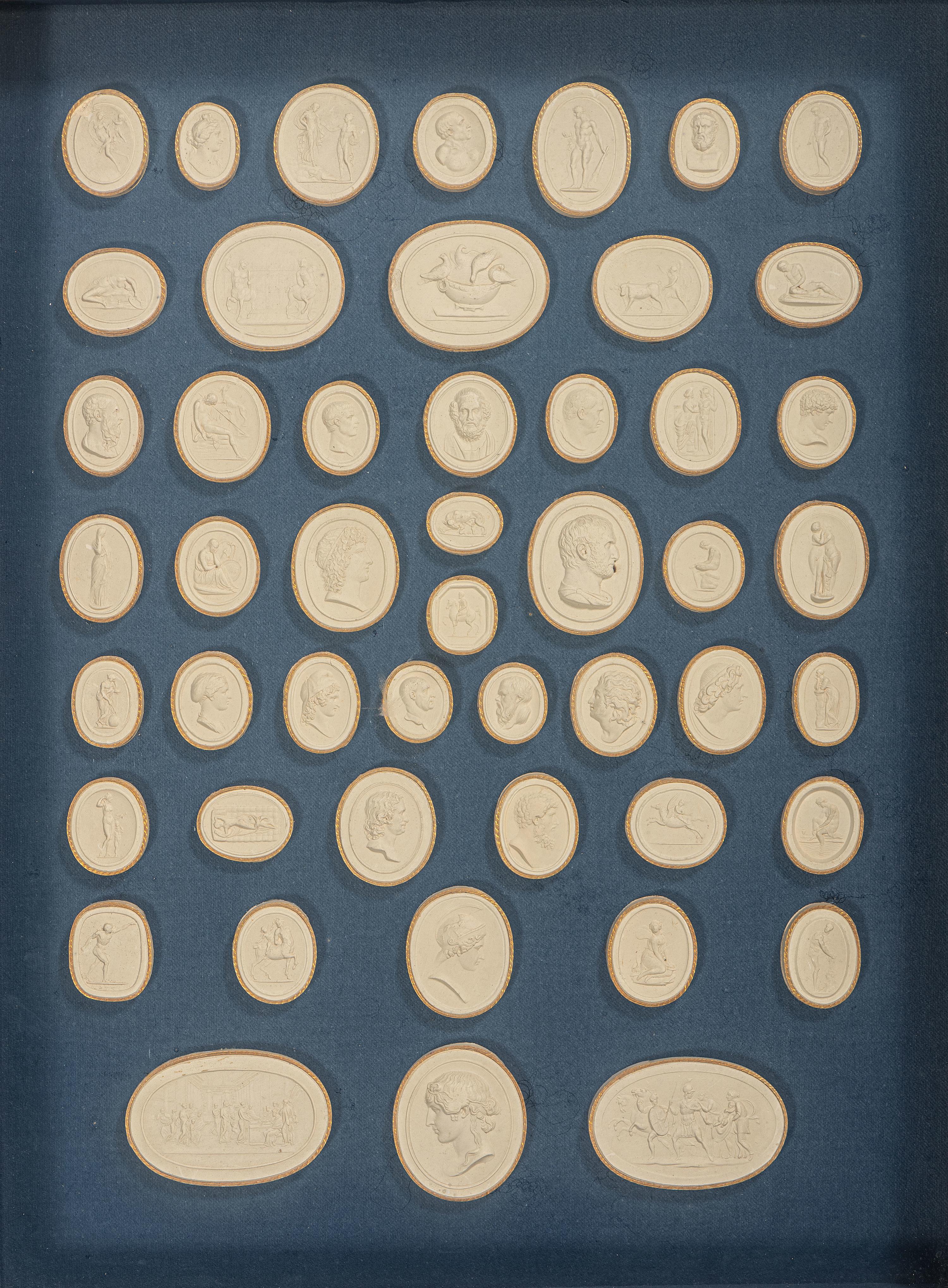 Seven Framed Groups of Grand Tour Plaster Intaglios