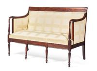 A Small Federal Carved Mahogany Sofa