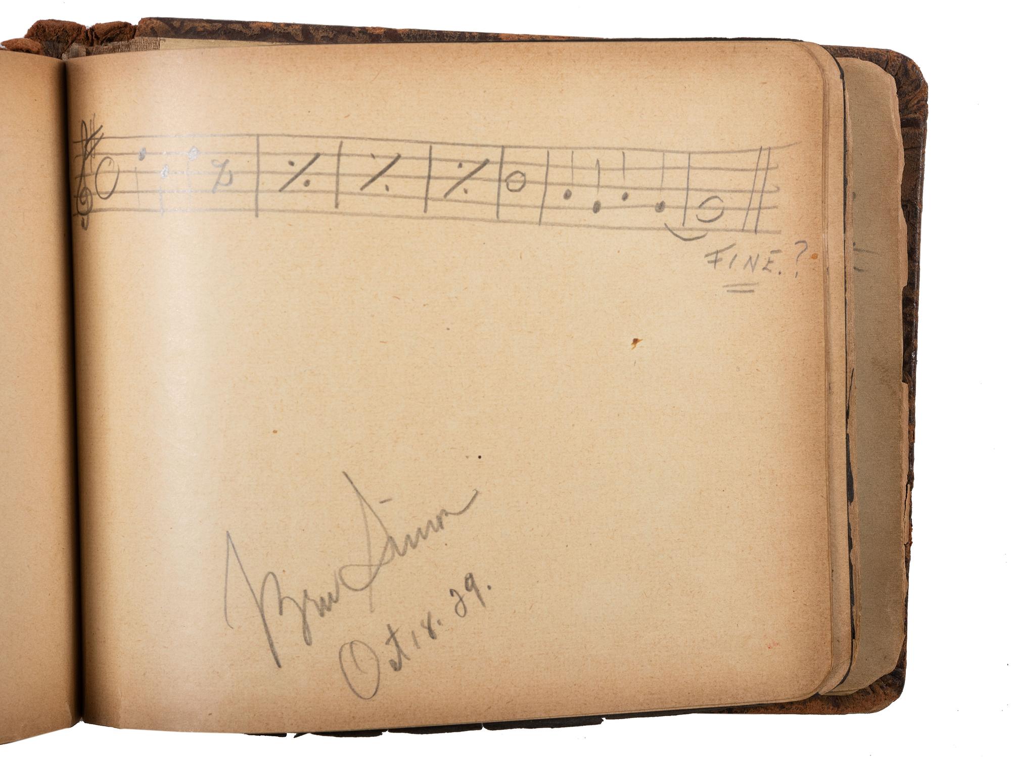 [AUTOGRAPHS]. Two autograph books owned by Chicago club owner Ruth Farley, signed by musicians, actors, and others of note including Cab Calloway, Mae West, Duke Ellington, and Mary Pickford.