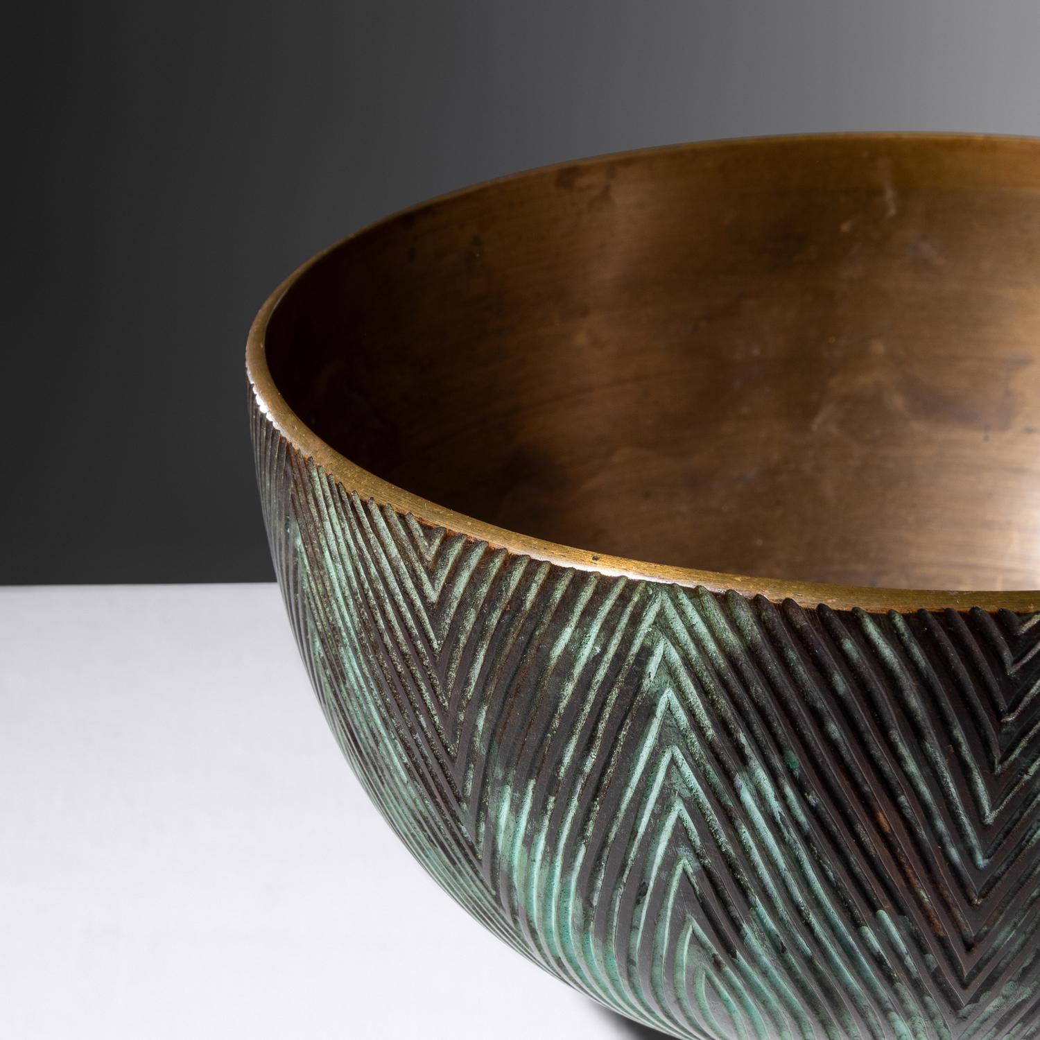 Fluted Bowl, c. 1940 Nordisk Bronze Industri, Denmark