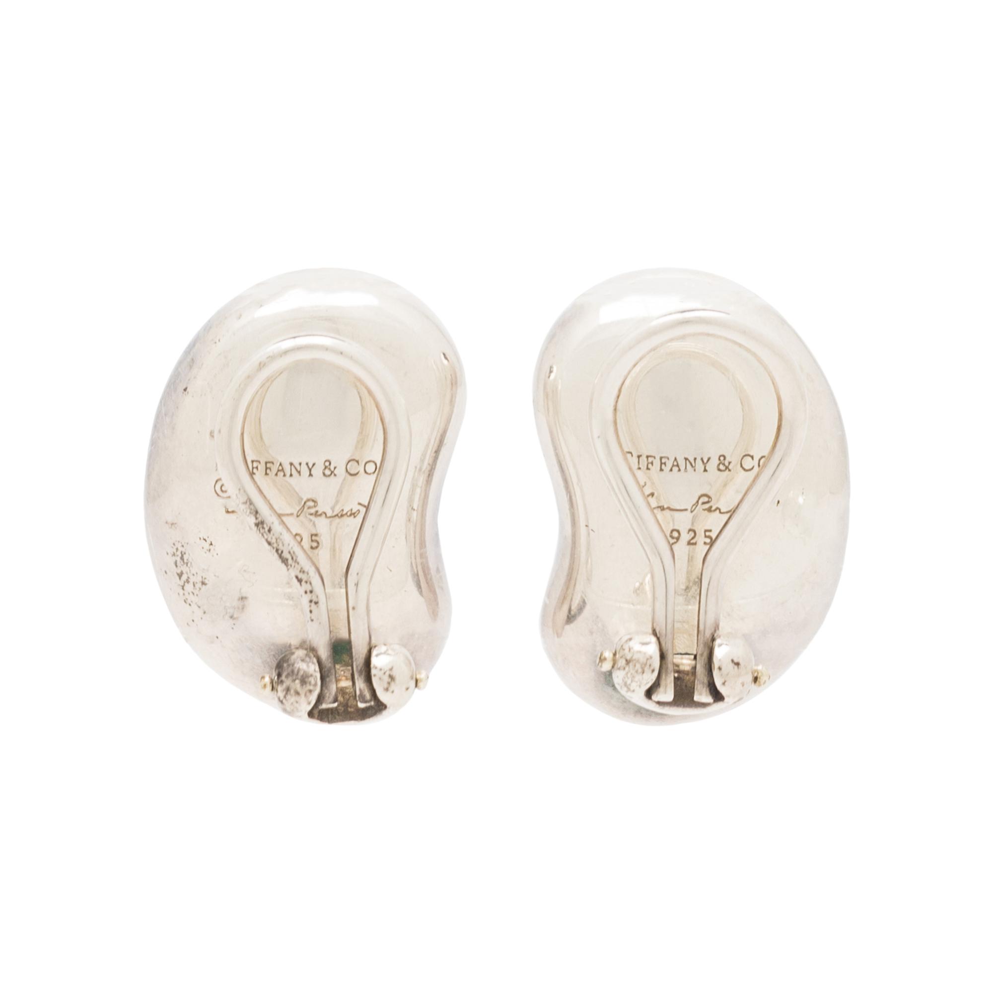 Tiffany & Co., Elsa Peretti; Silver Bean Ear Clips