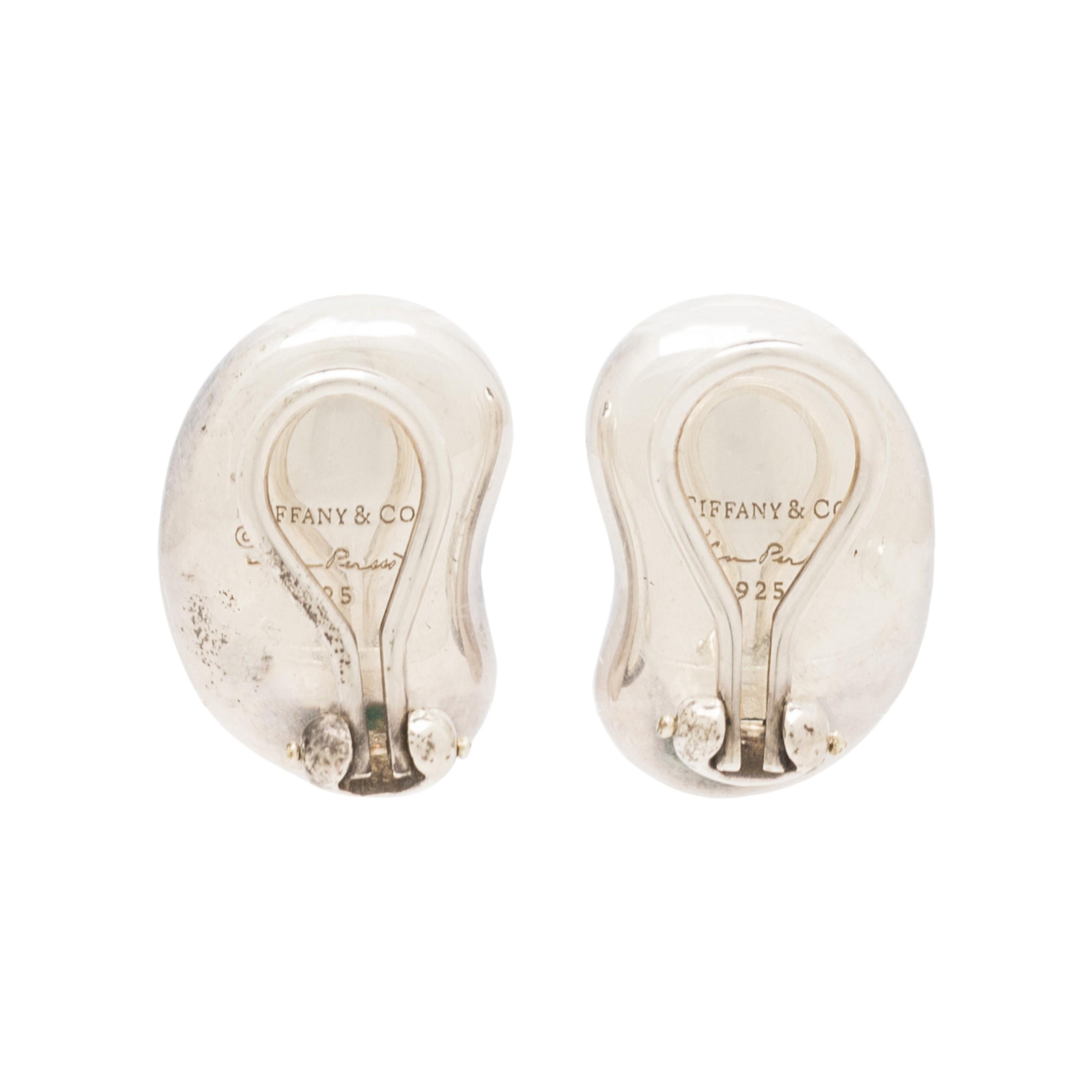 Tiffany & Co., Elsa Peretti; Silver Bean Ear Clips