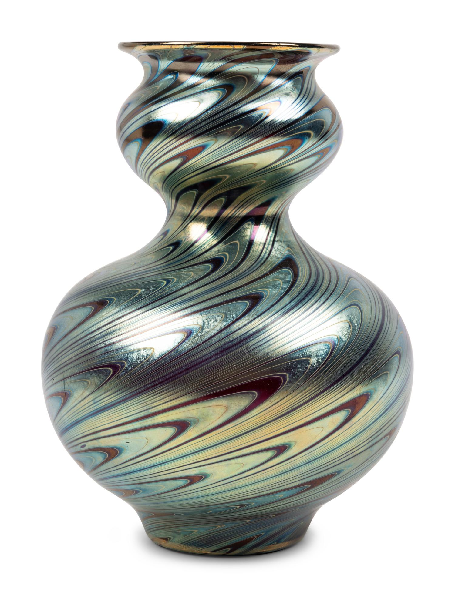 An Iridescent Glass Vase