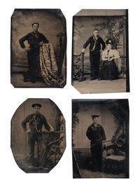[EARLY PHOTOGRAPHY - NAVY]. A group of 7 ambrotypes and tintypes of sailors, including: