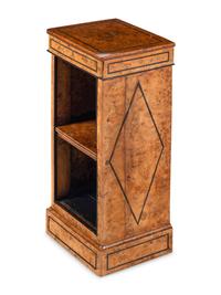A Charles X Burlwood Pedestal Bookcase