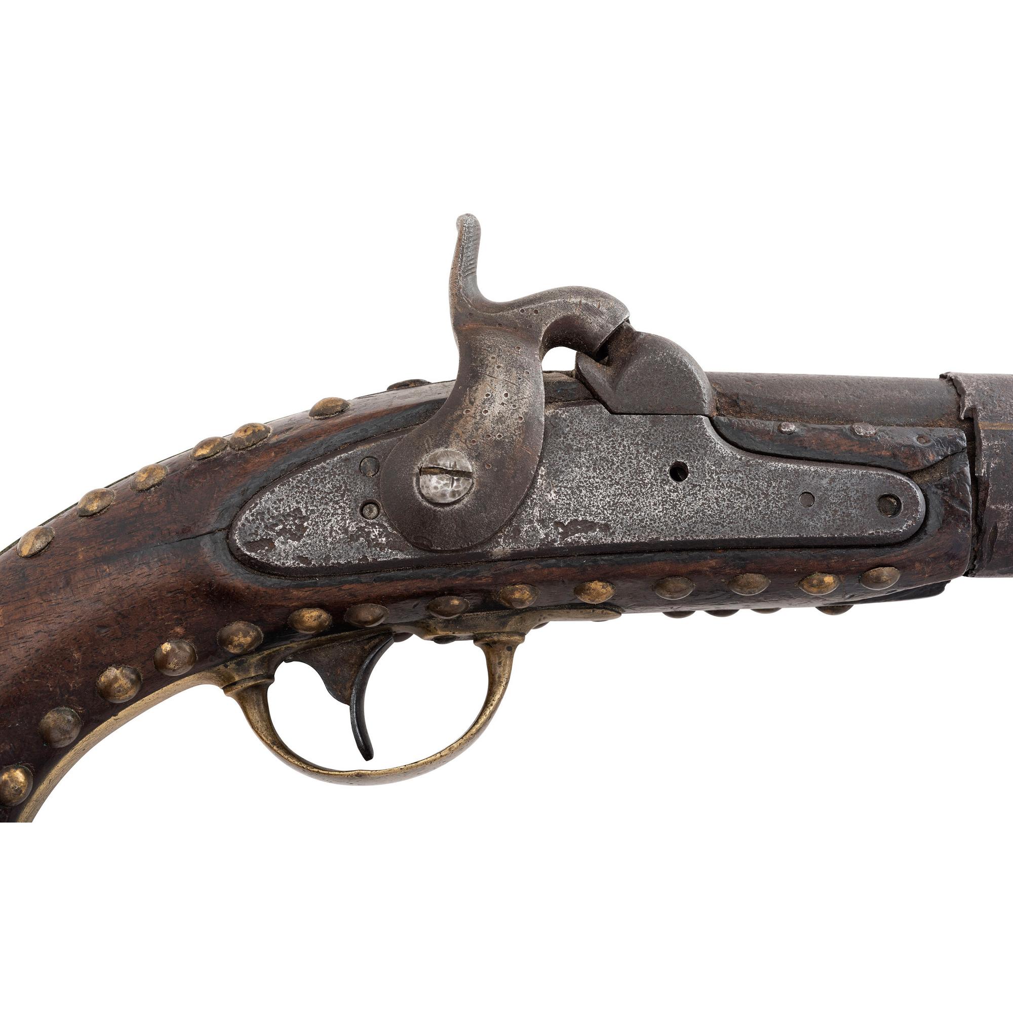 Shortened and Tack Decorated U.S. Model 1842 Percussion Pistol by Aston