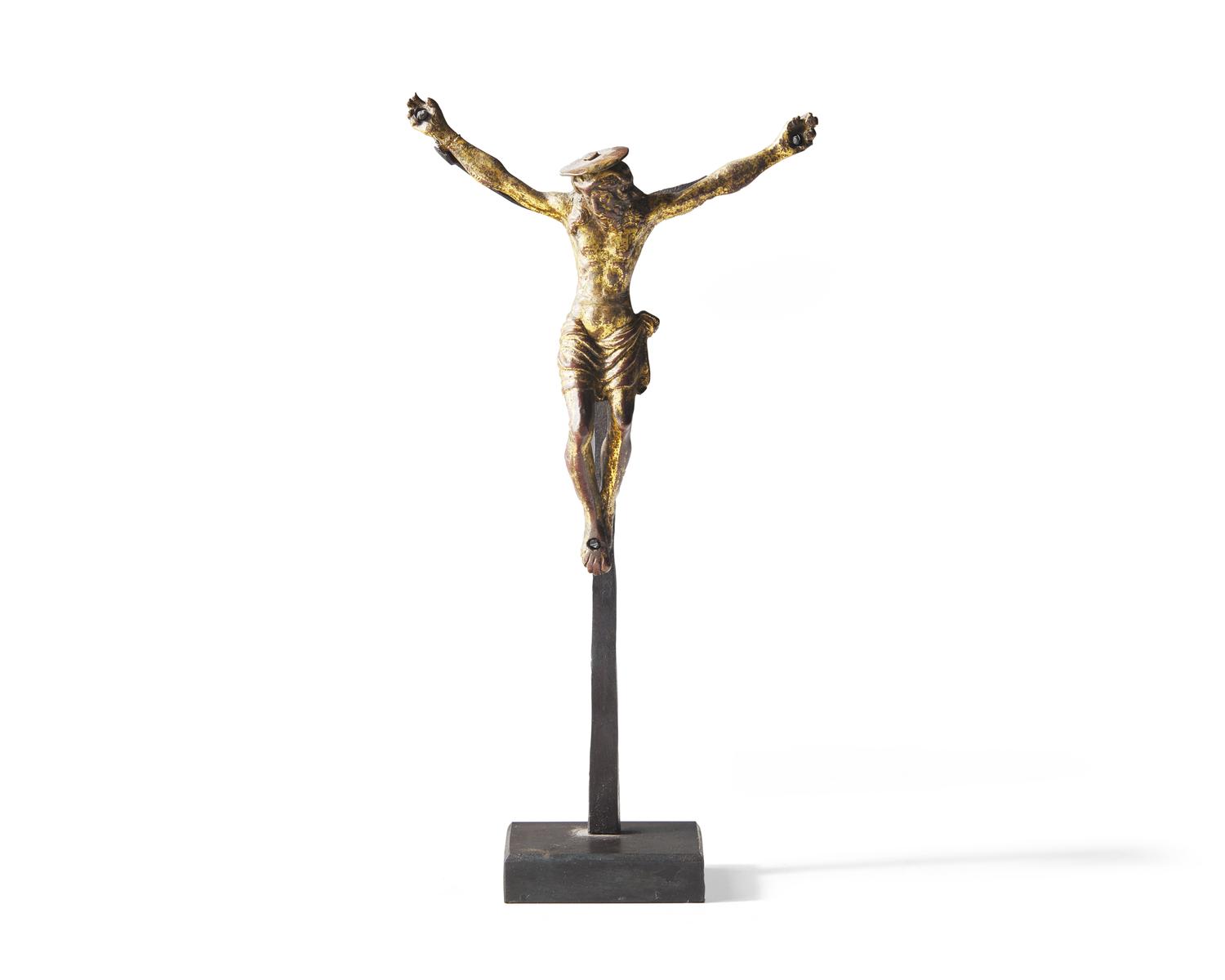Circle of Severo da Ravenna (Italian, 1465-1543), An Italian gilt bronze crucifix, 16th century