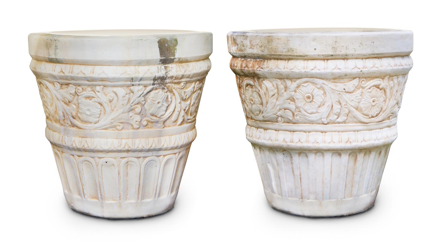 A Set of Six Baroque-Style Terracotta Planters Height of tallest 29 inches. — 20TH CENTURY