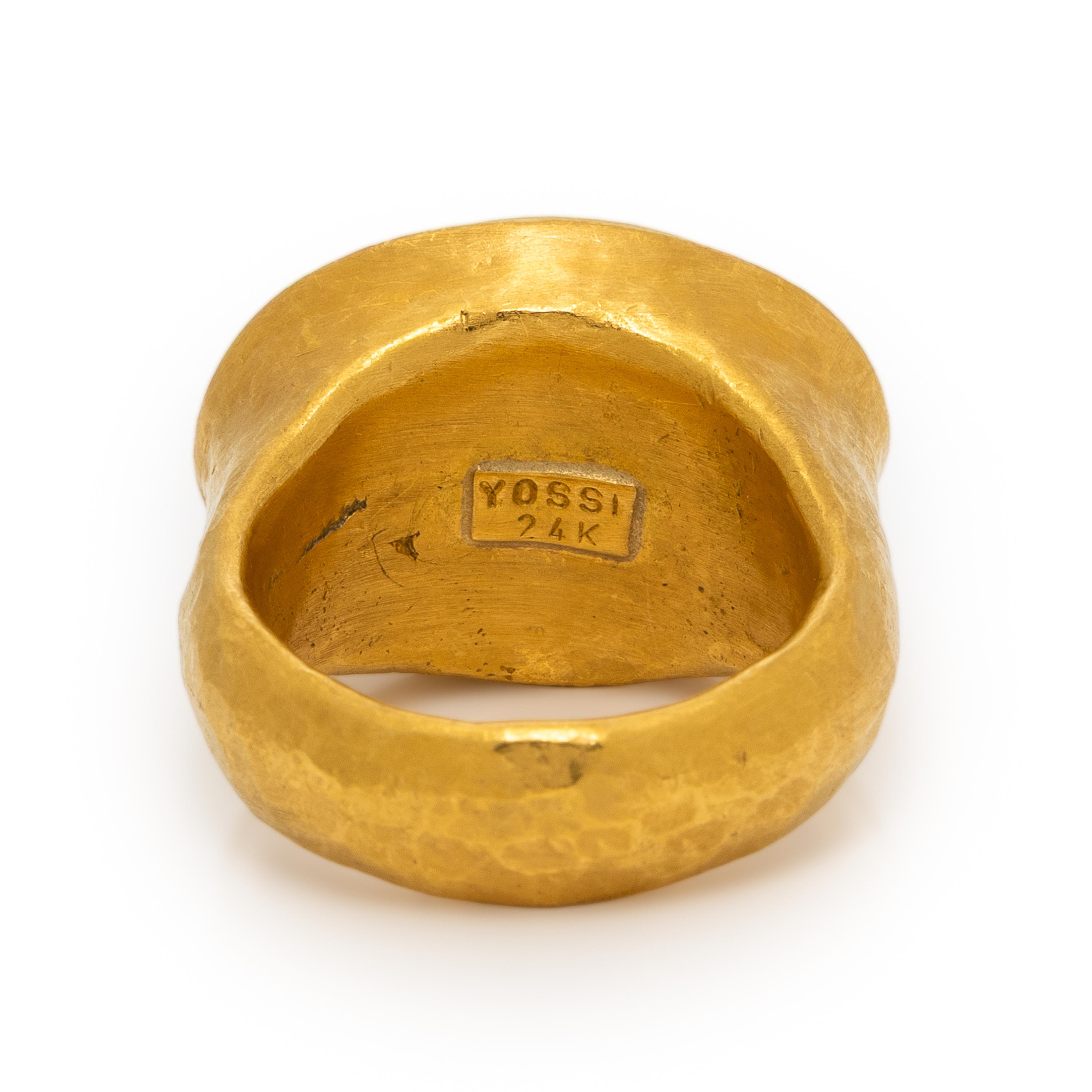 Yossi Harari, Tiger's Eye Quartz and Yellow Gold Ring