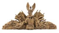 A Flemish Carved Oak Overdoor Panel Height 30 x width 48 inches. — 18TH CENTURY