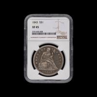 A 1843 Seated Liberty $1 Coin [NGC XF45]