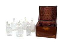 An English Mahogany Campaign Style Decanter Box Height 10 1/4 x width 9 x depth 10 1/2 inches. — 19TH CENTURY