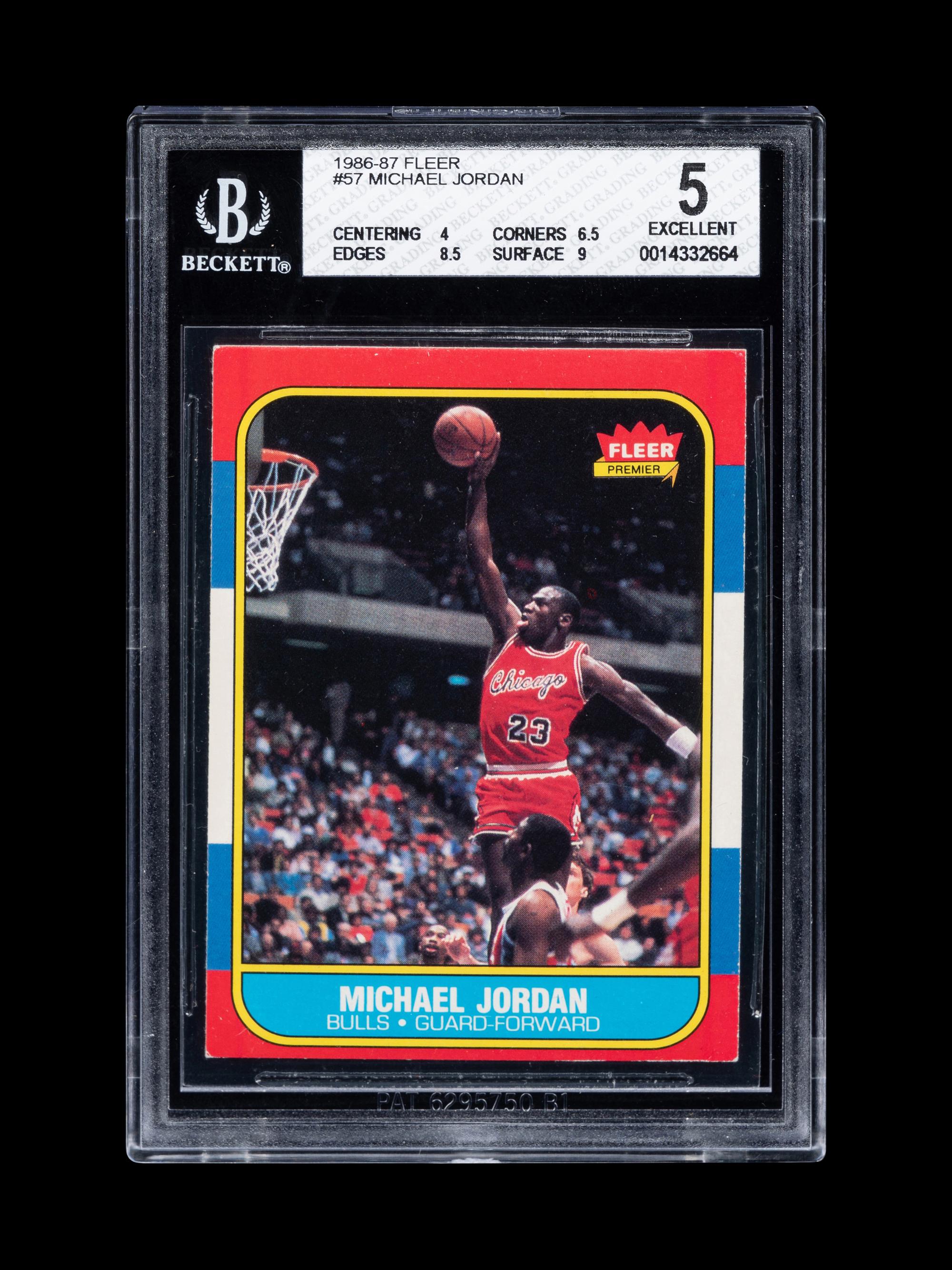 A Complete Set of 1986 Fleer Basketball Cards Including a BGS 5 EX Michael Jordan No. 57 (132/132)