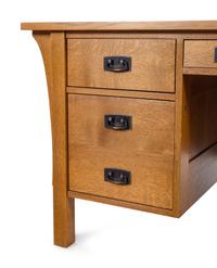 A Contemporary Stickley Arts and Crafts Style Oak Desk and Chair