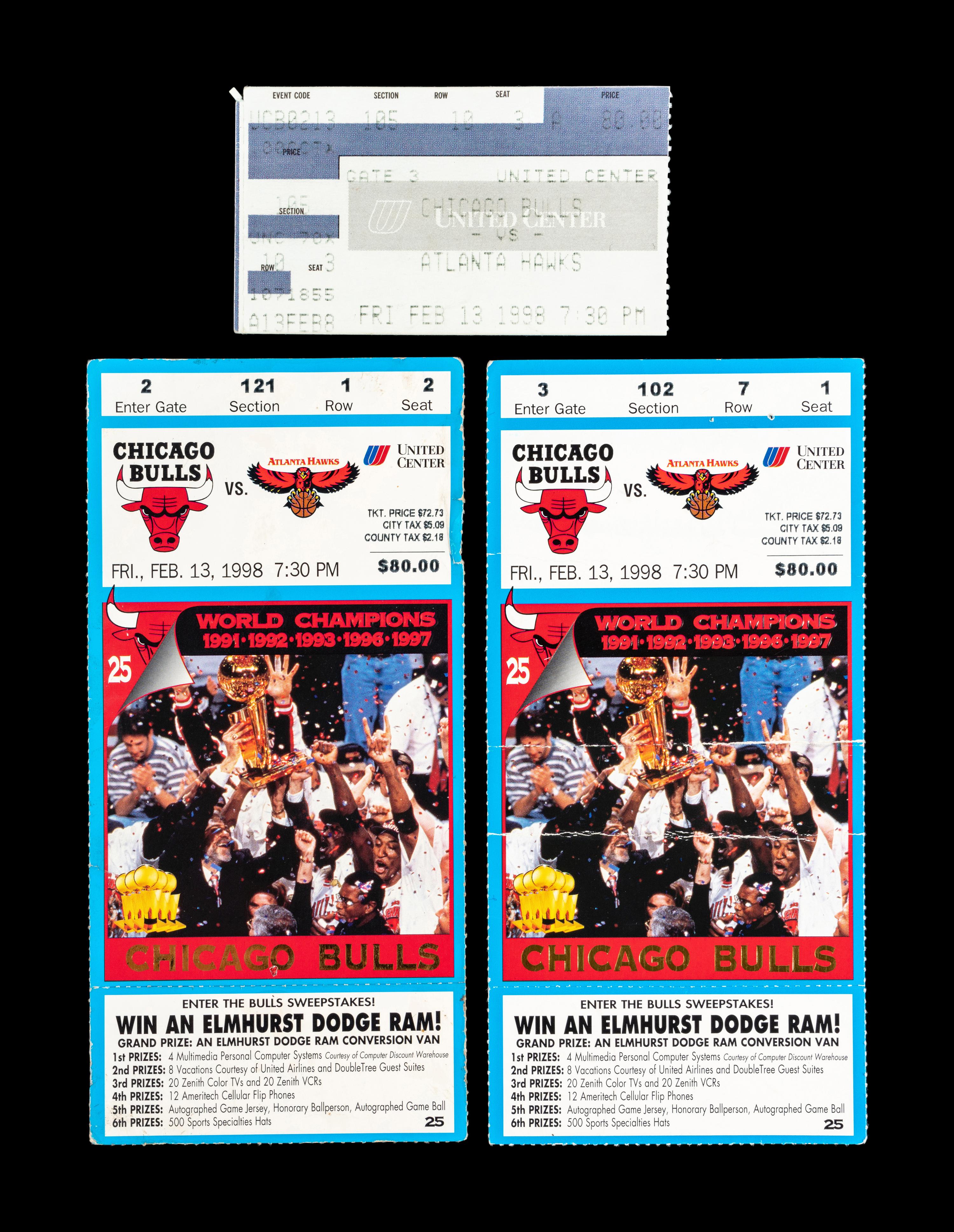 A Collection of 18 Chicago Bulls Michael Jordan Last Dance Era 1997-98 Regular Season and Playoff Tickets and Stubs,